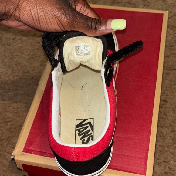 Vans Black and Red Velcro Sneakers - Picture 7 of 11